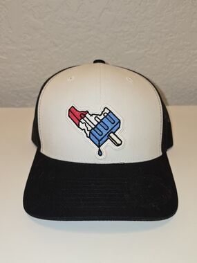 Two-Tone Trucker Hat with Red, White & Blue Idaho Popsicle Patch